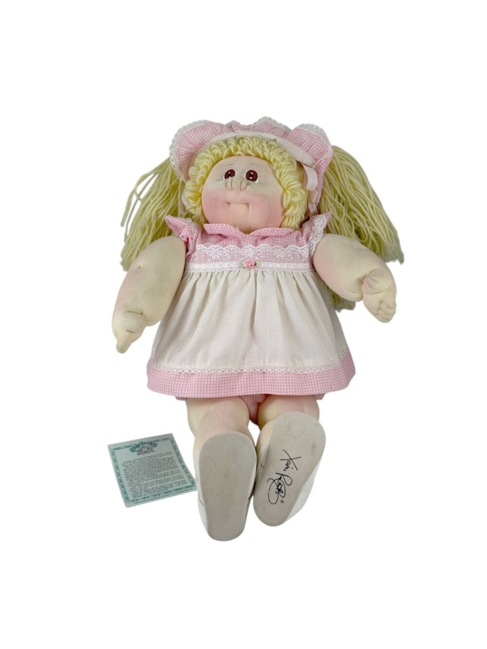 Cabbage Patch Kids Baby Doll Blonde Pigtails 21 In Original Clothes Vintage 1983